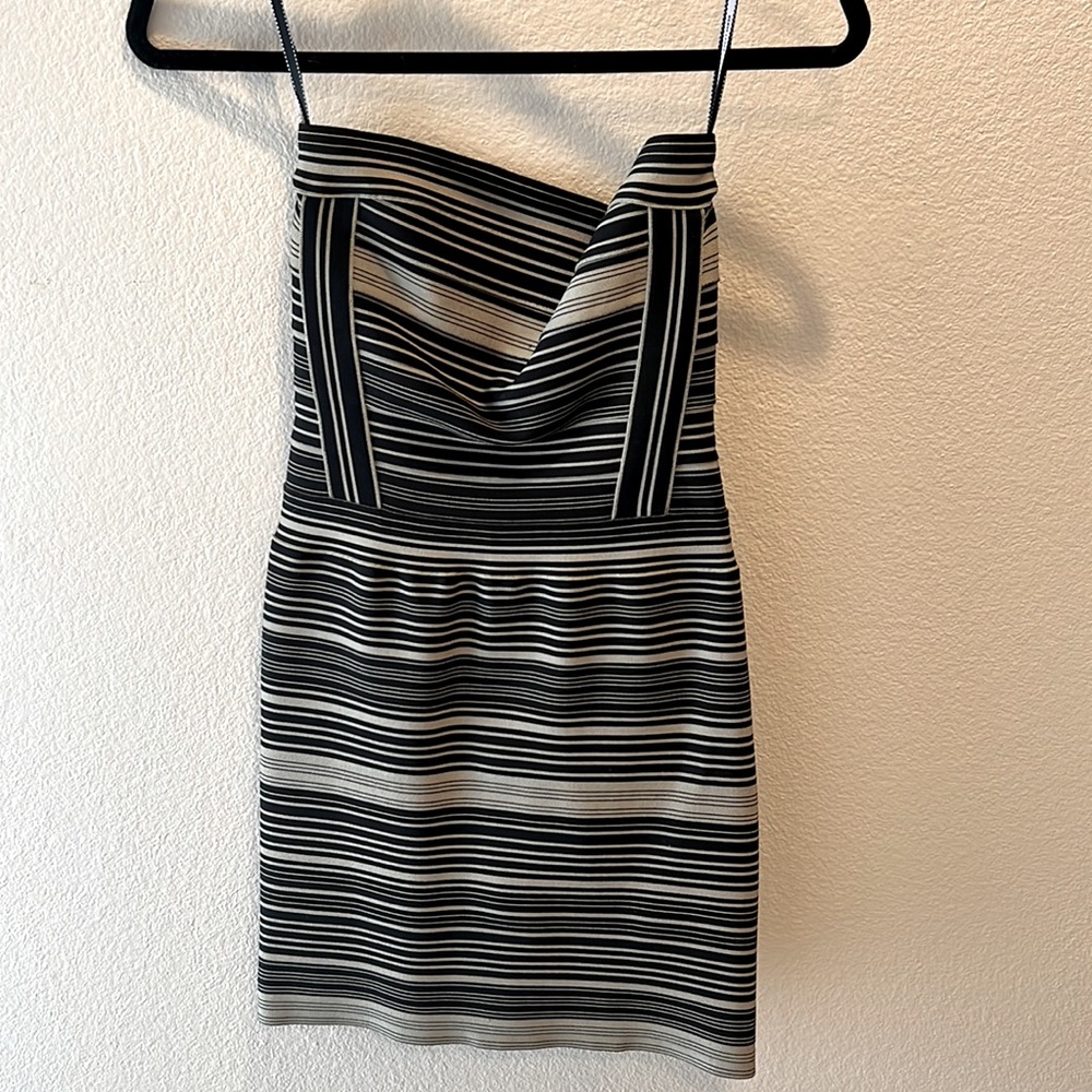 Herve Leger strapless mini body con dress